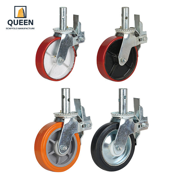 Heavy Duty Scaffold Rubber Caster Wheel, Roller Bearing Roller Scaffold